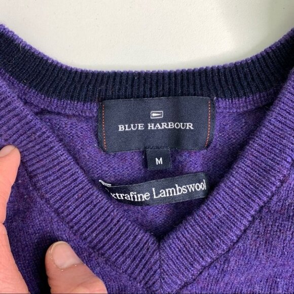 HOST PICK Blue  Harbour Purple Extra Fine Lambswool Sweater - Picture 4 of 8